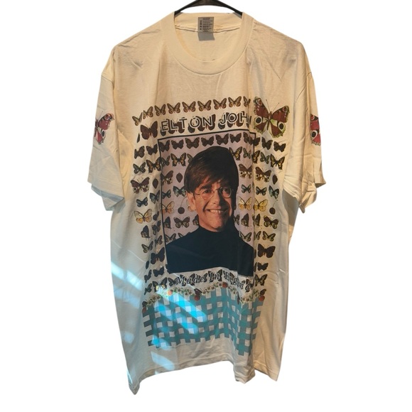 Elton John "Made in England" Butterfly T-Shirt 1995 Rare Vintage XL - Picture 1 of 3